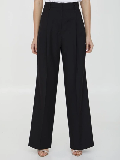 BURBERRY WIDE-LEG WOOL TROUSERS