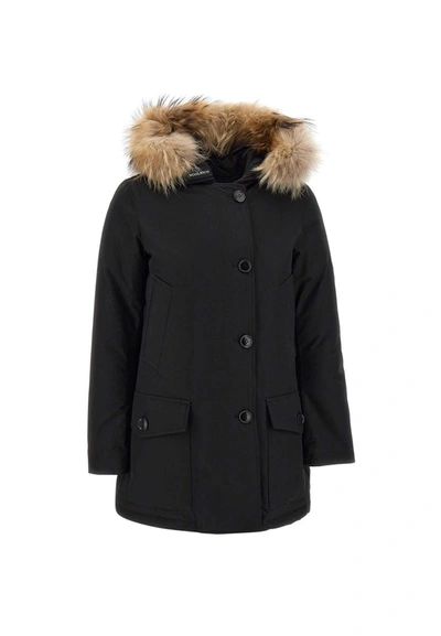 Woolrich Arctic Parka Detachable Fur In Black