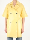 Max Mara Tondo Double-breasted Coated-cotton Coat In Yellow