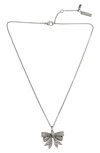 KURT GEIGER PAVÉ EAGLE BOW PENDANT NECKLACE