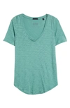 Atm Anthony Thomas Melillo Women's Slub Jersey V-neck Tee In Tide Water