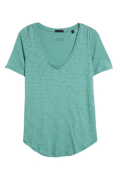 Atm Anthony Thomas Melillo Women's Slub Jersey V-neck Tee In Tide Water