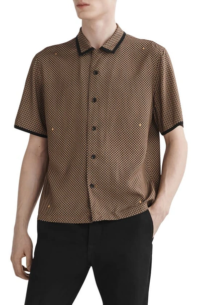 RAG & BONE FOULARD PRINT SHORT SLEEVE BUTTON-UP SHIRT