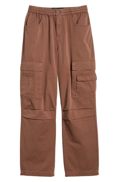 Native Youth Men's Relaxed-fit Washed Cotton Cargo Trousers In Brown