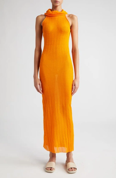 Paloma Wool High-neck Sleeveless Knitted Dress In Orange