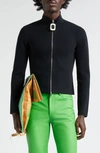 Jw Anderson Zip-up Fine-knit Cardigan In Black