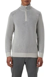 Bugatchi Quarter Zip Merino Wool Sweater In Stone