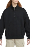 Jordan Women's  Flight Fleece Quarter-zip Top In Black/black