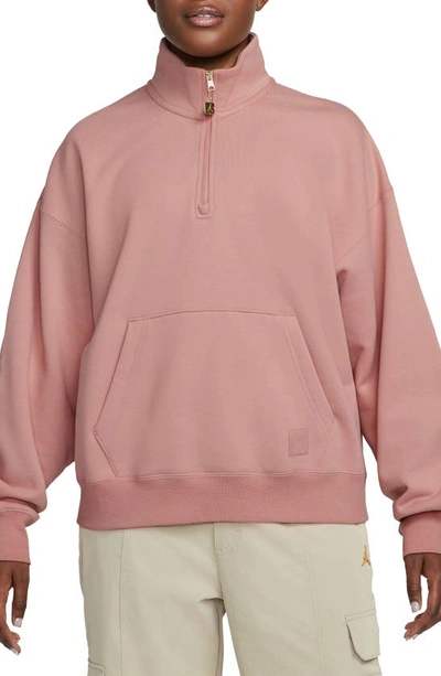 Jordan Women's  Flight Fleece Quarter-zip Top In Pink