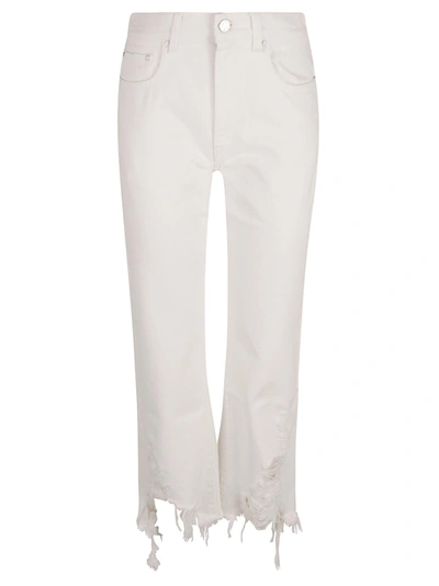 Stella Mccartney Frayed Hem Jeans In White