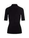 Stella Mccartney Compact Rib Knit Technical Top In Black
