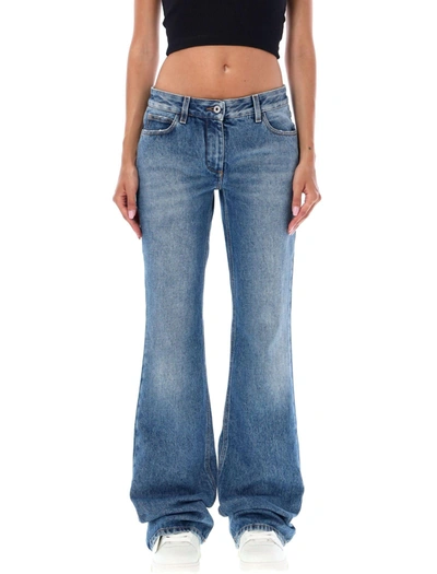 Off-white High-rise Flared Jeans In Blue