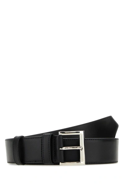 Prada Black Leather Belt In Nero