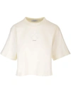 Off-white Arrows-motif Embellished Cropped T-shirt In Beige