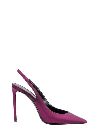 Saint Laurent Zoe Slingback Pumps In Purple