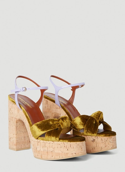 Saint Laurent Women Bianca St Heaven Platform Heels In Gold