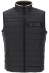 Hugo Boss Boss Darolan Water Repellent Quilted Vest In Black