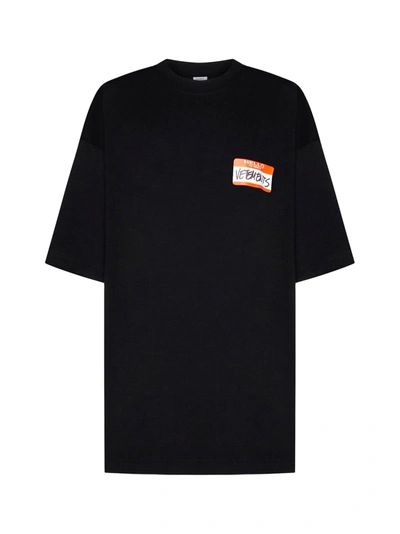 Vetements T-shirt In Black