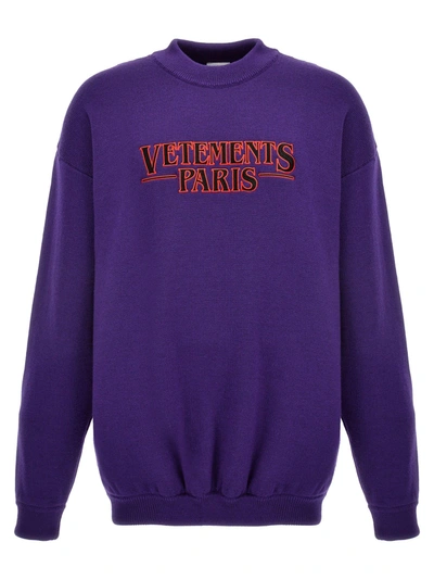 Vetements Paris Jumper Sweatshirt Purple