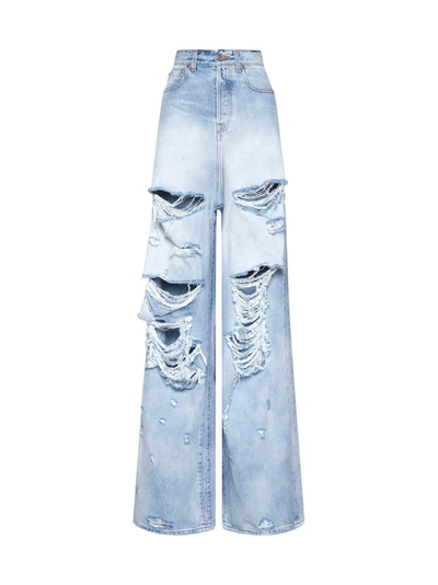 Vetements Distressed High-rise Jeans In Black