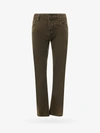 Jacob Cohen Men Regular Slim Fit Cotton Trouser With Back Pony-skin Patch In Brown