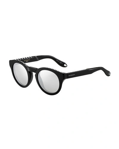 Givenchy Women's Round Studded Sunglasses, 48mm In Black/silver