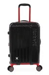 Hurley Swiper 21" Hardshell Spinner Suitcase In Black/ Red