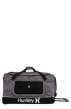 Hurley Kahuna 30in Rolling Duffel Bag In Grey Tweed