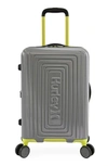 Hurley Suki 21" Hardshell Spinner Suitcase In Light Grey / Neon