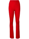Givenchy Flared Ribbed Trousers In Red