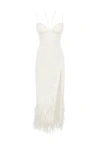 MILLA WHITE COCKTAIL DRESS DECORATED WITH FEATHERS, XO XO