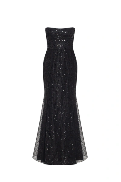 Milla Radiant Maxi Dress In Black Covered In Sequins, Xo Xo