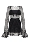 Milla Alluring Semi-transparent Lace Mini Dress In Black, Xo Xo In Black