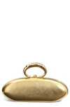 Alexis Bittar Molten Bullet Leather Minaudière In Gold