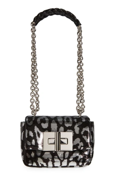 Tom Ford Mini Natalia Leopard Sequin Shoulder Bag In 7ng01 Black/ Silver/ Black