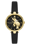 KATE SPADE HOLLAND ELEPHANT LEATHER STRAP WATCH, 34MM