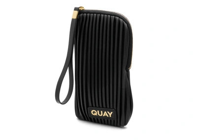 Quay Zip Case In Black Nylon Puffer,black