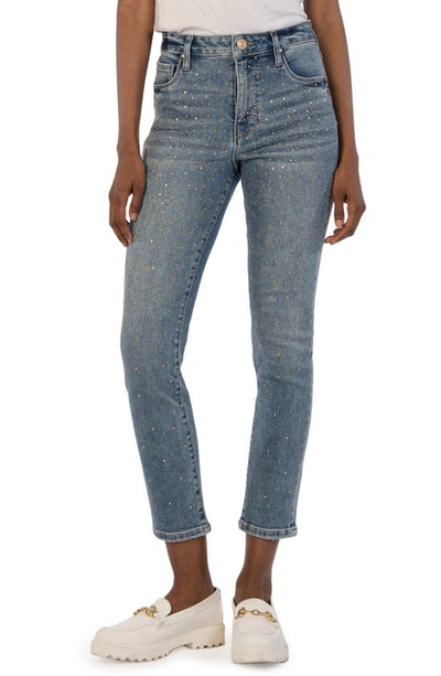 Kut From The Kloth Mia High Rise Fab Ab Slim Fit Jean In Attributes Wash In Blue