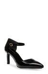 Anne Klein Rolanda Womens Pointed Toe Buckle Slingback Heels In Black