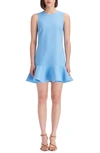 OSCAR DE LA RENTA DROP WAIST STRETCH WOOL BLEND MINIDRESS