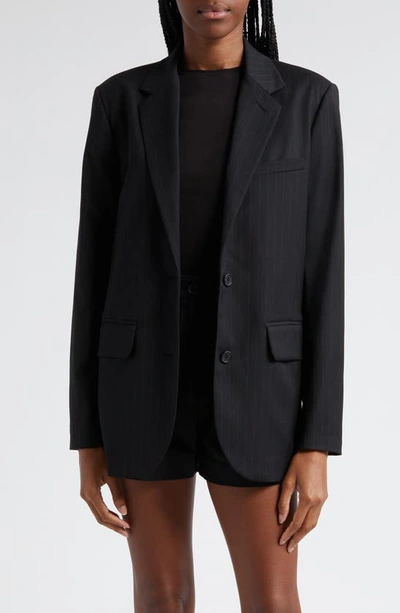 Atm Anthony Thomas Melillo Women's Pinstripe Twill Boyfriend Blazer In Black