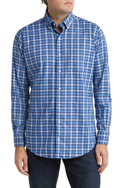 Peter Millar Becket Classic Fit Check Stretch Button-down Shirt In Navy