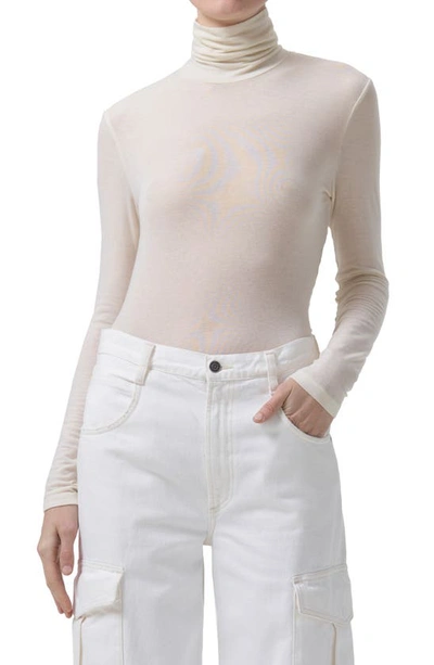 Agolde Pascale Turtleneck Top In Oat Milk