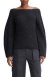 VINCE MARLED OFF THE SHOULDER MERINO WOOL SWEATER