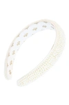 L Erickson Glade Imitation Pearl Padded Headband In Pearl
