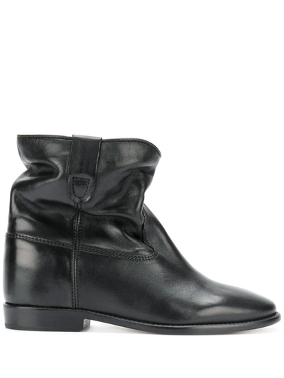Isabel Marant Crisi Wedge Black Ankle Boots In Nero