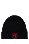Ambush Foldable Ribbed Knit Wool Beanie In Black