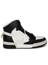 BUSCEMI BUSCEMI 'AIR JON' BLACK AND WHITE LEATHER SNEAKERS