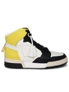 BUSCEMI BUSCEMI 'AIR JON' WHITE AND YELLOW LEATHER SNEAKERS