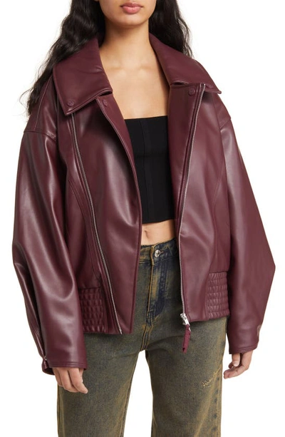 House Of Sunny The Hybrid Biker Jacket In Rouge